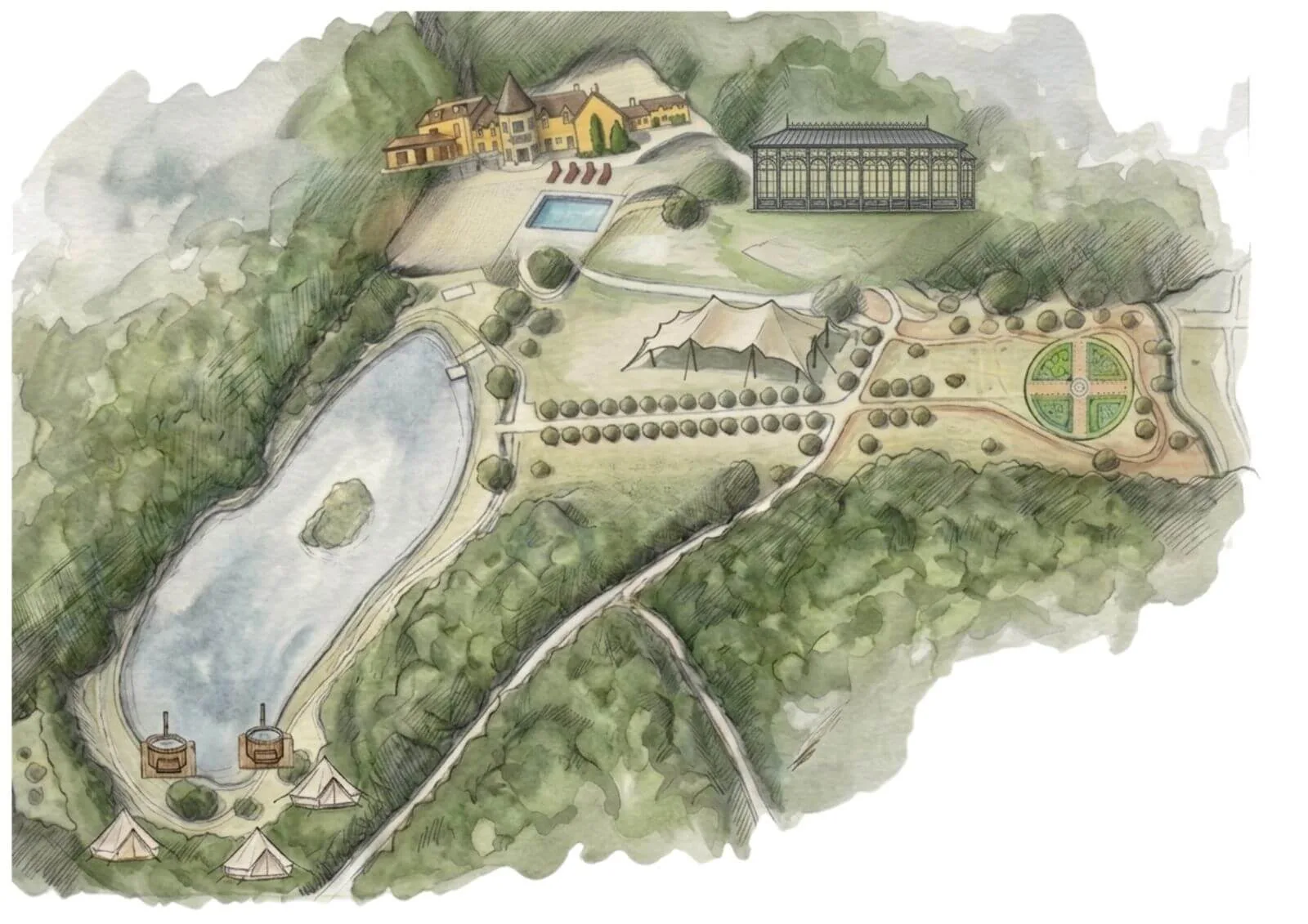 plan du domaine de thironne
