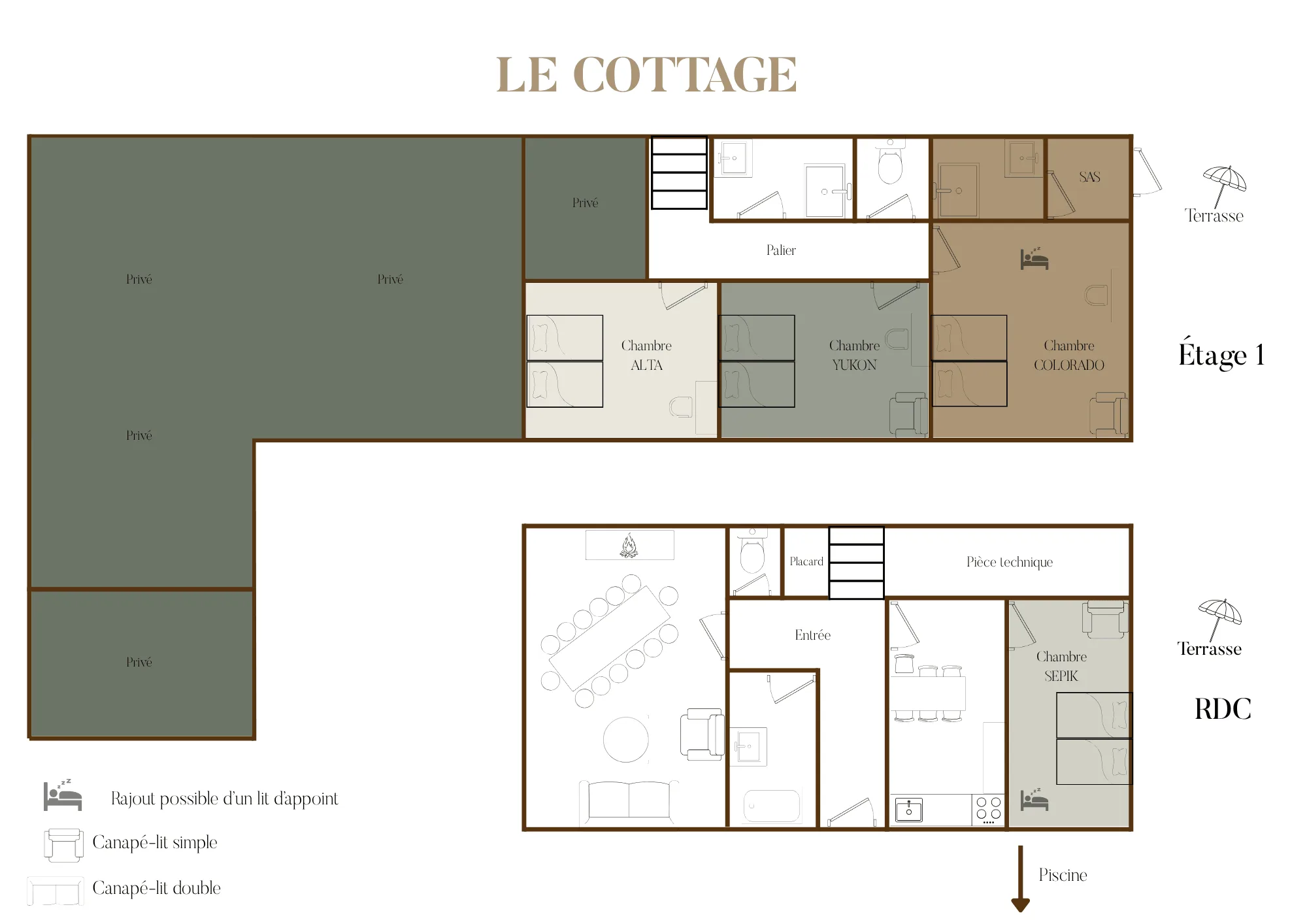 cottage indep. plan du domaine thironne